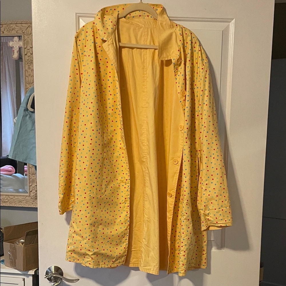 Polka Dot Yellow Women's Coat
